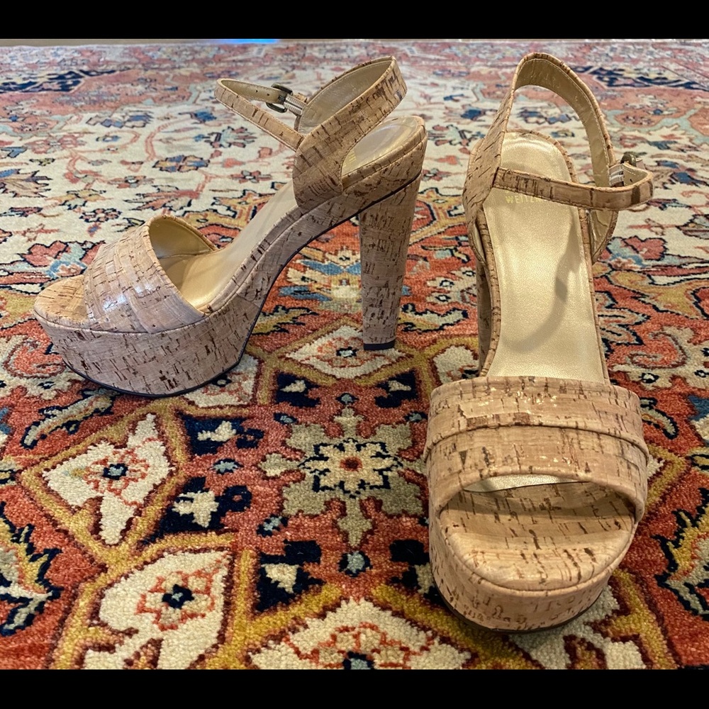Stuart Weitzman Cork Oncr Platforms - image 1